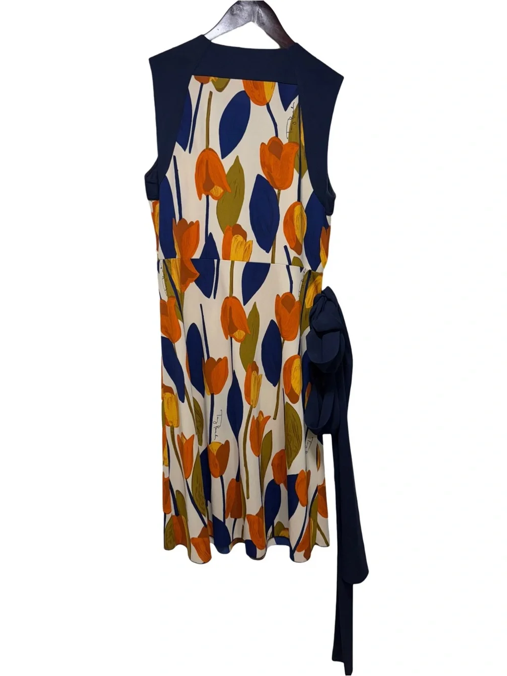 Tory Burch Atley Tulip Print Sleeveless Midi Dress Women’s Size Large
